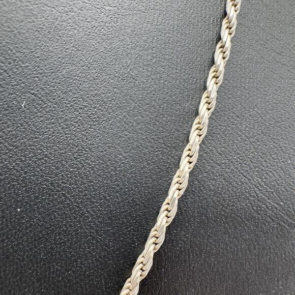 Sterling Silver Rope Chain Necklace 2mm 18" Italy - Picture 2 of 7